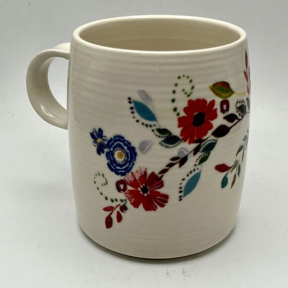 Anthropologie Starla Halfmann Letter C Floral Mug Cup Coffee Tea Petal Palette - Picture 3 of 12